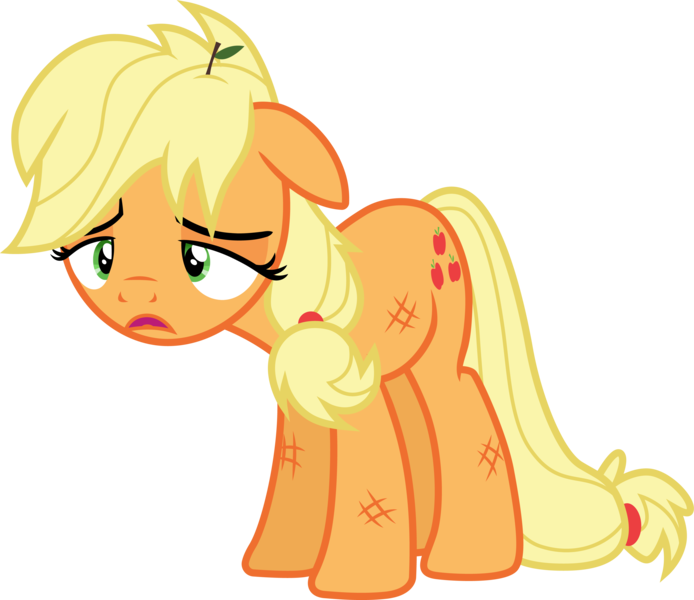 Size: 3471x3000 | Tagged: safe, artist:cloudyglow, derpibooru import, applejack, earth pony, pony, female, high res, image, mare, open mouth, png, scratches, simple background, solo, transparent background, vector