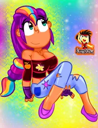 Size: 3000x3900 | Tagged: safe, artist:kamikiku, derpibooru import, sunny starscout, equestria girls, breasts, busty sunny starscout, cleavage, clothes, equestria girls-ified, female, g5, image, jpeg, solo