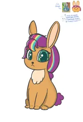 Size: 1298x1903 | Tagged: safe, artist:limitmj, derpibooru import, angel bunny, sunny starscout, rabbit, angel bunny is not amused, animal, bunnified, chibi, cute, female, g5, image, lunar new year, png, solo, species swap, sunny bunny, unamused, year of the rabbit