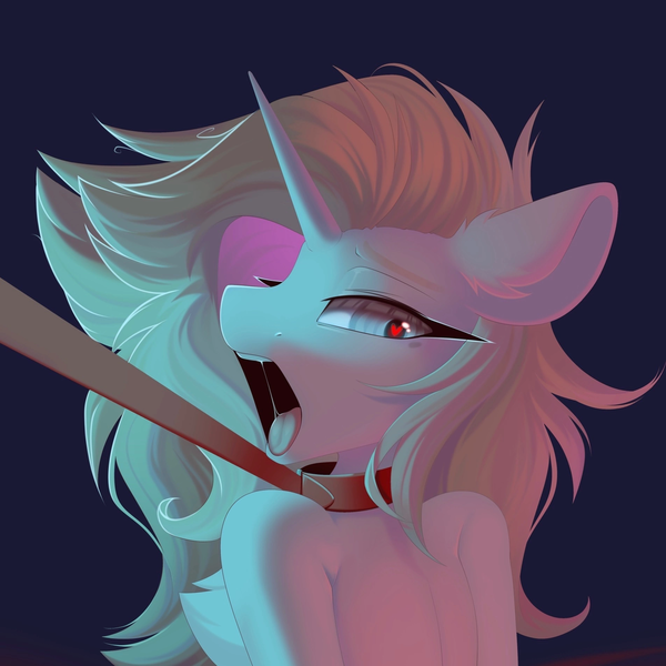 Size: 1903x1903 | Tagged: questionable, artist:kebchach, derpibooru import, oc, pony, unicorn, collar, drool, drool string, heart, heart eyes, image, leash, png, solo, wingding eyes