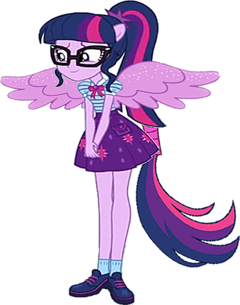 Size: 536x683 | Tagged: safe, derpibooru import, edit, vector edit, sci-twi, twilight sparkle, human, equestria girls, equestria girls series, text support, text support: rarity, choose your own ending (season 1), female, image, png, ponied up, ponytail, vector, wings