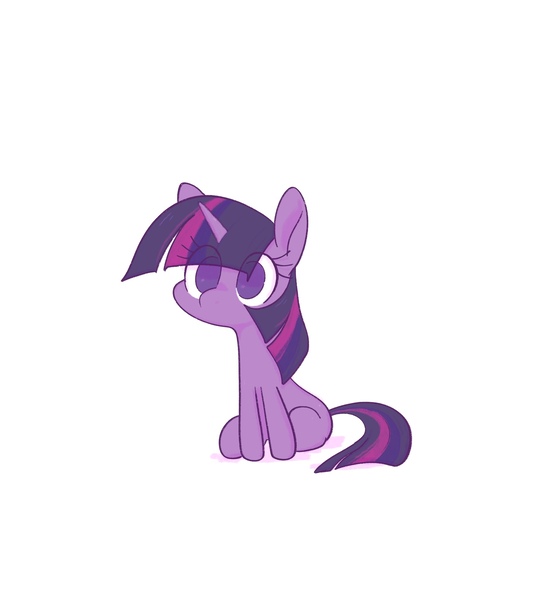 Size: 1790x2008 | Tagged: safe, artist:noupu, derpibooru import, twilight sparkle, pony, unicorn, cute, eye clipping through hair, female, image, jpeg, mare, missing cutie mark, no pupils, simple background, sitting, solo, twiabetes, unicorn twilight, white background