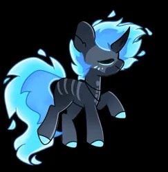 Size: 675x695 | Tagged: safe, artist:nathegar, derpibooru import, oc, unofficial characters only, pony, unicorn, base used, black background, black coat, blue fire, eyes closed, fire, horn, image, jpeg, male, mane of fire, simple background, solo, stallion, tail, tail of fire, unicorn oc