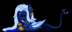 Size: 2048x921 | Tagged: safe, artist:nathegar, derpibooru import, oc, unofficial characters only, bat pony, pony, accessories, base used, bat pony oc, bat wings, clothes, ear piercing, ethereal mane, eyes closed, female, galaxy mane, image, jpeg, lying down, mare, piercing, socks, stockings, thigh highs, wings