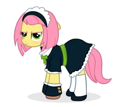 Size: 1920x1623 | Tagged: safe, artist:grapefruit-face, derpibooru import, posey, posey (g5), earth pony, pony, base used, blushing, clothes, cute, dress, g1, g5, grumpy, image, maid, png, posey can't catch a break, poseybetes, shoes, solo