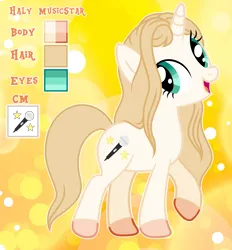 Size: 3208x3456 | Tagged: safe, artist:cindystarlight, derpibooru import, oc, oc:haly musicstar, pony, unicorn, female, image, mare, png, reference sheet, solo