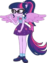 Size: 505x676 | Tagged: safe, derpibooru import, edit, edited screencap, screencap, vector edit, sci-twi, twilight sparkle, equestria girls, equestria girls series, text support, text support: rarity, image, png, ponied up, scitwilicorn, vector, wings
