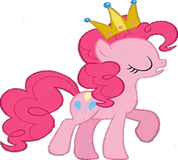Size: 658x591 | Tagged: safe, derpibooru import, pinkie pie, crown, eyes closed, image, jewelry, png, queen, regalia