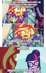 Size: 885x1400 | Tagged: safe, derpibooru import, edit, edited screencap, screencap, sci-twi, sunset shimmer, twilight sparkle, equestria girls, friendship games, angry, caption, comic, exploitable meme, image, image macro, jpeg, meme, screencap comic, sunset yells at twilight, text, the grim adventures of billy and mandy