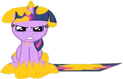 Size: 747x481 | Tagged: safe, derpibooru import, edit, vector edit, twilight sparkle, feeling pinkie keen, annoyed, food, honey, image, messy mane, messy tail, png, sticky, tail, ugh, vector
