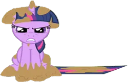 Size: 747x481 | Tagged: safe, derpibooru import, twilight sparkle, feeling pinkie keen, annoyed, covered in mud, image, messy mane, messy tail, muddy hooves, png, tail, ugh