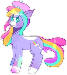 Size: 659x729 | Tagged: safe, artist:luc1g07ch1, derpibooru import, oc, oc:rainbow splash, unofficial characters only, earth pony, earth pony oc, hat, image, markings, paint, png, simple background, solo, transparent background