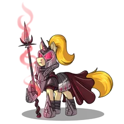 Size: 1500x1500 | Tagged: safe, artist:sugaryviolet, derpibooru import, oc, unofficial characters only, pony, armor, image, png, simple background, solo, spear, transparent background, weapon