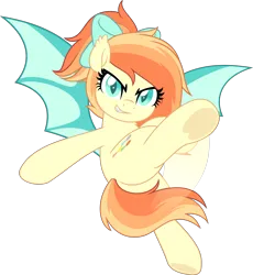 Size: 4598x5000 | Tagged: safe, artist:jhayarr23, derpibooru import, oc, oc:sunshine drift, unofficial characters only, bat pony, pony, bat ears, bat eyes, bat pony oc, bat wings, bow, butt, commission, female, hair bow, image, kicking, looking at you, mare, plot, png, simple background, smiling, smirk, transparent background, underhoof, wings, ych result