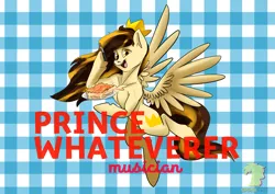 Size: 4961x3508 | Tagged: safe, artist:mekblue, derpibooru import, oc, oc:prince whateverer, unofficial characters only, pegasus, absurd resolution, collarbone, crown, eponafest, food, fork, image, jewelry, lasagna, pasta, png, regalia, slim, solo, sternocleidomastoid, thin