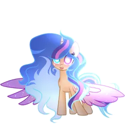 Size: 2048x2048 | Tagged: safe, artist:harmonyvitality-yt, derpibooru import, oc, oc:brooklyn sentry, unofficial characters only, alicorn, pony, alicorn oc, base used, eyelashes, female, heterochromia, horn, image, mare, offspring, parent:flash sentry, parent:twilight sparkle, parents:flashlight, png, simple background, solo, starry wings, transparent background, wings