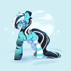 Size: 1800x1800 | Tagged: source needed, useless source url, safe, artist:cofiiclouds, derpibooru import, oc, oc:purapoint, unofficial characters only, earth pony, pony, blue pony, clothes, earth pony oc, glasses, hat, image, png, socks, solo, striped socks, top hat