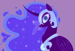 Size: 1083x738 | Tagged: safe, artist:cherrycandi, derpibooru import, nightmare moon, alicorn, pony, armor, curved horn, deviantart watermark, ethereal mane, female, helmet, horn, image, jewelry, jpeg, lineless, looking at you, minimalist, modern art, obtrusive watermark, regalia, simple background, solo, starry mane, watermark