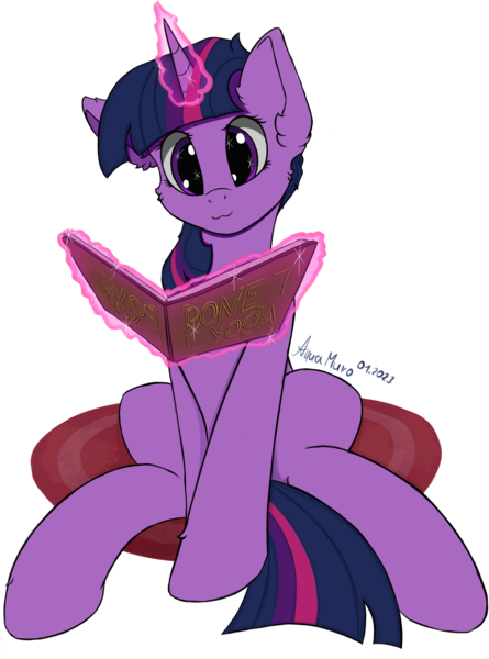 Size: 2146x2895 | Tagged: safe, artist:aquamuro, derpibooru import, twilight sparkle, pony, unicorn, alternate versions at source, belly, big ears, book, carpet, cute, ear fluff, female, fluffy, glow, glowing horn, horn, image, magic, mare, owo, png, signature, simple background, sitting, sketch, slim, solo, sparkly eyes, telekinesis, thin, transparent background, twiabetes, wingding eyes