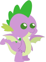 Size: 1393x1869 | Tagged: safe, artist:ponygamer2020, derpibooru import, spike, dragon, pony, absurd resolution, female, horn, image, png, pointy ponies, simple background, smiling, solo, tail, transparent background, vector, winged spike, wings