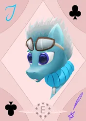 Size: 2480x3508 | Tagged: safe, artist:seizachan, derpibooru import, oc, oc:crimpy cloud, unofficial characters only, pegasus, pony, fallout equestria, bust, card, enclave, female, food, glasses, glasses off, goggles, grand pegasus enclave, image, mare, pegasus oc, png, portrait, solo, sprinkles, starry eyes, teeth, wingding eyes, wings