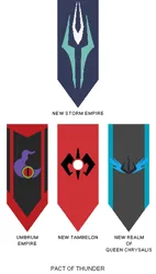 Size: 326x572 | Tagged: safe, derpibooru import, grogar, king sombra, queen chrysalis, storm king, my little pony: the movie, 1000 hours in ms paint, alternate history, alternate universe, banner, banners, crest, image, legion of doom, ms paint, png, storm king's emblem, symbol, tambelon