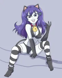 Size: 2362x2952 | Tagged: suggestive, artist:sumin6301, derpibooru import, rarity, cat, human, equestria girls, alternate hairstyle, bell, breasts, busty rarity, cat ears, catgirl, female, grin, image, jpeg, looking at you, raricat, smiling, solo, solo female