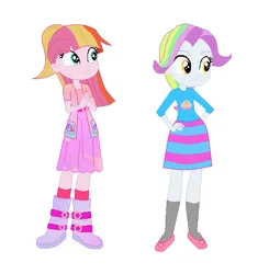 Size: 517x527 | Tagged: safe, artist:leahrow, artist:selenaede, derpibooru import, coconut cream, toola roola, human, equestria girls, base used, boots, clothes, cutie mark, cutie mark on clothes, dress, hand on hip, hands together, high heel boots, high heels, image, png, shoes, smiling