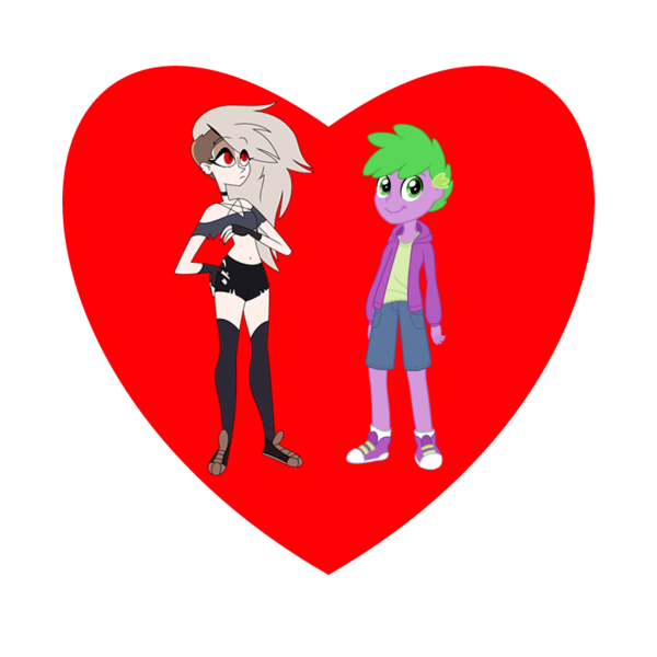 Size: 800x800 | Tagged: safe, derpibooru import, spike, human, crossover, crossover shipping, heart, helluva boss, human spike, humanized, image, loona (helluva boss), png, shipping, shipping heart, simple background, spikelove, spiloona, transparent background