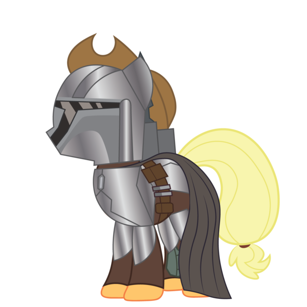 Size: 1200x1200 | Tagged: safe, derpibooru import, applejack, earth pony, pony, din djarin, image, mandalorian, png, simple background, solo, star wars, transparent background