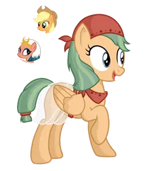 Size: 1280x1495 | Tagged: safe, artist:tenderrain-art, derpibooru import, applejack, somnambula, oc, pegasus, pony, female, image, magical lesbian spawn, mare, offspring, parent:applejack, parent:somnambula, png, simple background, transparent background