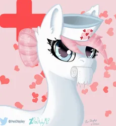 Size: 2000x2178 | Tagged: safe, artist:pendisplay, derpibooru import, nurse redheart, earth pony, pony, cute, female, hat, image, jpeg, looking at you, nurse, nurse hat, pink hair, solo