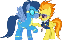 Size: 980x626 | Tagged: safe, artist:90sigma, artist:dusk2k, derpibooru import, edit, vector edit, spitfire, wave chill, pegasus, pony, wonderbolts academy, .svg available, background pony, blank flank, clothes, drill sergeant, female, goggles, image, male, mare, png, raised hoof, shipping, show accurate, simple background, smiling, stallion, straight, sunglasses, transparent background, uniform, vector, wavefire, whistle, whistle necklace, wonderbolts, wonderbolts dress uniform, wonderbolts uniform