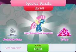 Size: 1268x861 | Tagged: safe, derpibooru import, official, candy cloud, swift vanilla, pegasus, pony, aviator goggles, bundle, clothes, costs real money, english, female, gameloft, gem, goggles, image, jpeg, mare, mobile game, my little pony: magic princess, numbers, office, sale, solo, solo focus, spread wings, statue, text, uniform, wings, wonderbolts, wonderbolts uniform