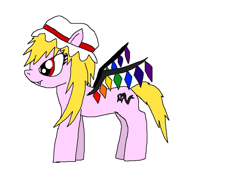 Size: 800x600 | Tagged: safe, artist:blaster757, derpibooru import, ponified, bat pony, pony, female, flandre scarlet, image, mare, png, touhou