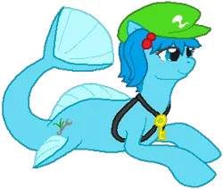 Size: 303x256 | Tagged: safe, artist:thecompleteanimorph, derpibooru import, ponified, pony, female, image, kawashiro nitori, mare, png, seaponified, species swap, touhou