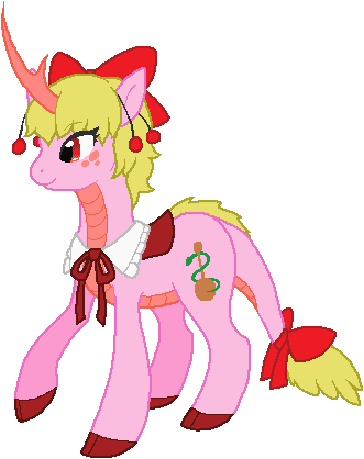 Size: 331x418 | Tagged: safe, artist:thecompleteanimorph, derpibooru import, kirin, pony, female, image, kirinified, mare, png, satsuki rin, species swap, touhou