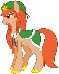 Size: 274x343 | Tagged: safe, artist:thecompleteanimorph, derpibooru import, ponified, pony, female, hat, hong meiling, image, mare, png, touhou