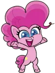 Size: 291x386 | Tagged: safe, artist:pascalmulokozi2, derpibooru import, edit, edited screencap, screencap, pinkie pie, earth pony, pony, my little pony: pony life, one click wonder, spoiler:pony life s01e17, background removed, bipedal, female, image, mare, not a vector, open mouth, png, simple background, solo, transparent background