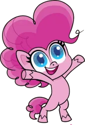 Size: 468x685 | Tagged: safe, artist:pascalmulokozi2, derpibooru import, edit, edited screencap, screencap, pinkie pie, earth pony, pony, my little pony: pony life, one click wonder, spoiler:pony life s01e17, background removed, bipedal, female, image, mare, missing cutie mark, not a vector, open mouth, png, simple background, solo, transparent background