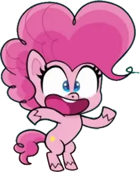 Size: 296x365 | Tagged: safe, artist:pascalmulokozi2, derpibooru import, edit, edited screencap, screencap, pinkie pie, earth pony, pony, my little pony: pony life, one click wonder, spoiler:pony life s01e17, background removed, bipedal, female, image, mare, not a vector, open mouth, png, shimmying, simple background, solo, transparent background