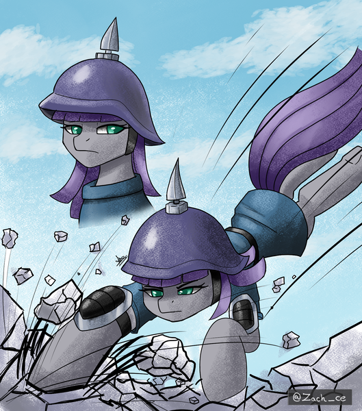 Size: 1500x1700 | Tagged: safe, artist:zachc, derpibooru import, maud pie, earth pony, maud pie (episode), female, image, pickelhaube, png, solo