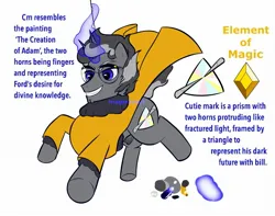 Size: 2019x1589 | Tagged: suggestive, artist:magoconut, derpibooru import, ponified, pony, unicorn, alternate elements of harmony, alternate universe, clothes, crossover, double horn, dynamic pose, element of generosity, element of honesty, element of kindness, element of laughter, element of loyalty, element of magic, elements of harmony, gravity falls, horn, image, jpeg, male, multiple horns, nudity, sheath, simple background, solo, spoilers for another series, stallion, stanford pines, white background
