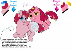 Size: 2048x1431 | Tagged: safe, artist:magoconut, derpibooru import, pony, unicorn, alternate elements of harmony, alternate universe, birth mark, colt, crossover, dipper pines, element of bravery, element of humor, female, filly, foal, gravity falls, image, jpeg, mabel pines, male, siblings, twins