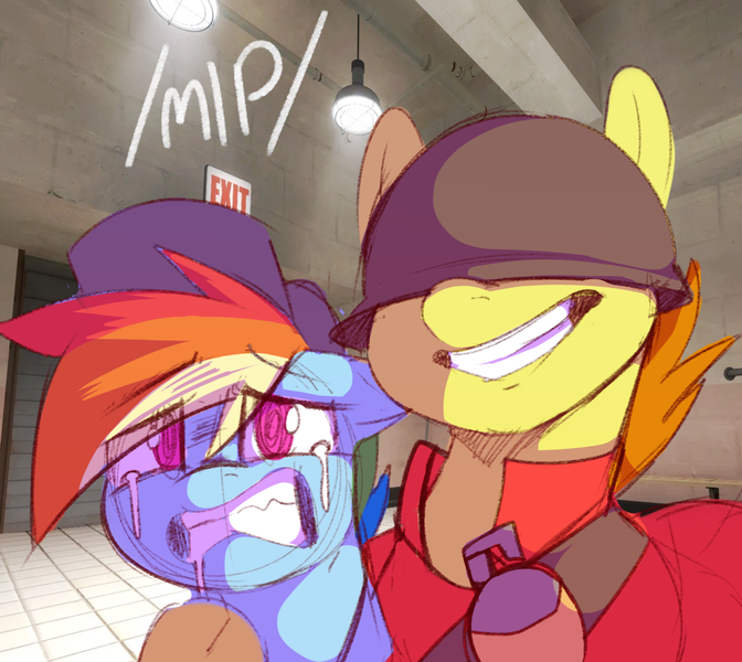 Size: 1120x1000 | Tagged: safe, derpibooru import, rainbow dash, spitfire, /mlp/ tf2 general, 2fort, crying, image, png, scout, soldier, team fortress 2
