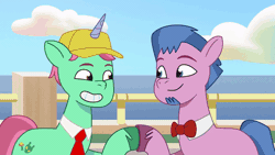 Size: 800x450 | Tagged: safe, derpibooru import, screencap, izzy moonbow, earth pony, pony, unicorn, my little pony: tell your tale, spoiler:tyts01e44, animated, g5, gif, image, out of context, secret ad-mare-er