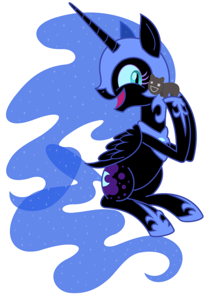 Size: 1085x1541 | Tagged: safe, artist:cuttycommando, derpibooru import, nightmare moon, pony, image, png, simple background, skippy the moonrock, solo, transparent background