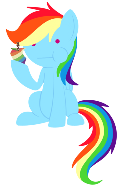 Size: 580x898 | Tagged: safe, artist:cuttycommando, derpibooru import, rainbow dash, pony, apple, eating, food, image, png, simple background, solo, transparent background, zap apple