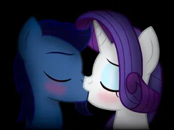 Size: 1920x1440 | Tagged: safe, artist:angryprogrockbrony, derpibooru import, rarity, oc, oc:starless, earth pony, pony, unicorn, blushing, canon x oc, derpibooru exclusive, duo, eyes closed, female, image, kiss on the lips, kissing, male, mare, png, shipping, stallion, straight