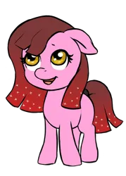 Size: 640x896 | Tagged: safe, artist:multiverseequine, derpibooru import, oc, oc:cherry bottom, unofficial characters only, earth pony, pony, colt, derpibooru exclusive, earth pony oc, ethereal mane, femboy, foal, full body, gradient mane, image, looking up, male, pink, png, pretty, simple background, solo, starry mane, tail, tail band, transparent background